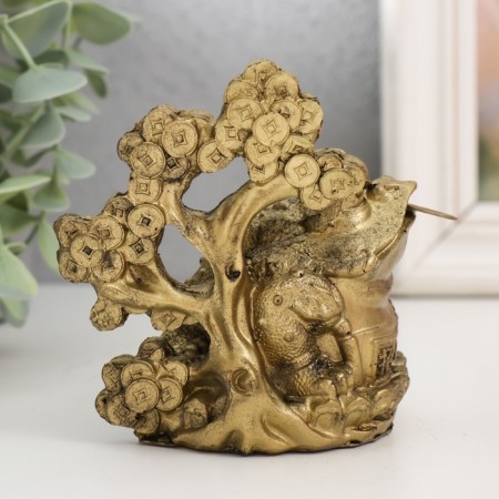 NECSK Polystone "Toad with a monetary tree" for bronze 10x9.5x7.2 cm-2