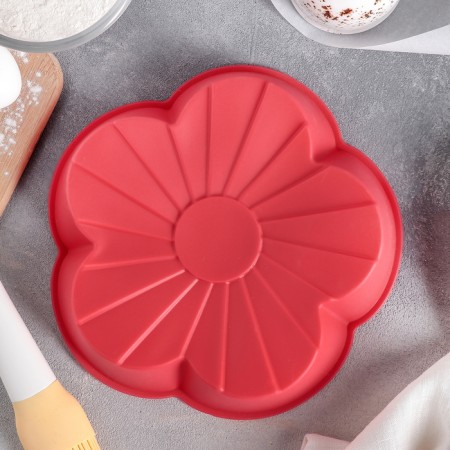 Baking uniform “Flower”, silicone, d = 20 cm, color mix-1