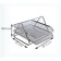 Horizontal paper tray, 2 compartments, metal mesh, gray