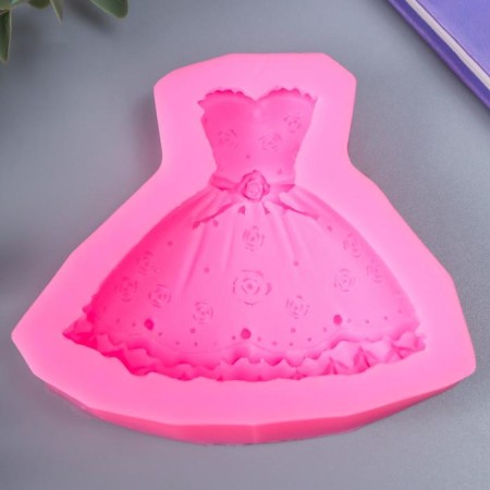 Mold Silicon "Dress with roses" 7.5 cm