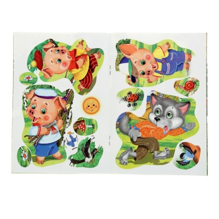 Book with stickers for kids "Three Piglons"-2