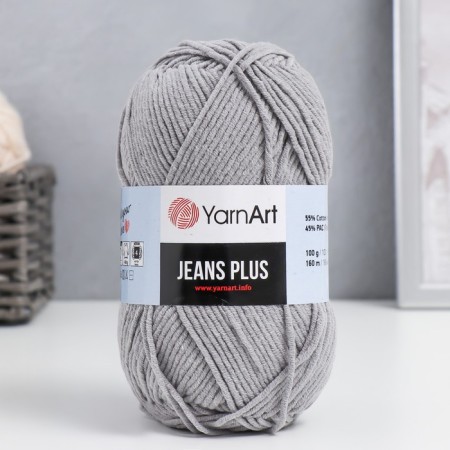 Yarn "Jeans Plus" 55% cotton, 45% acrylic 160m/100g (46 gray)