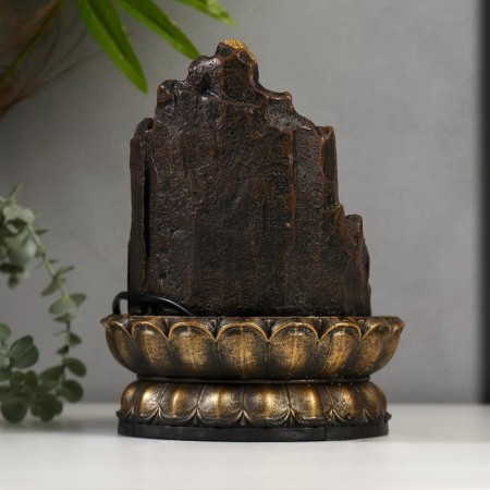 The desktop fountain from the network, the backlight "Golden Buddha on the throne from the cliff" 28x20.5x20.5 cm-3