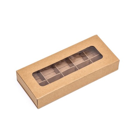 Folding box for 10 sweets, craft, 9.8 x 22 x 3.5 cm-2