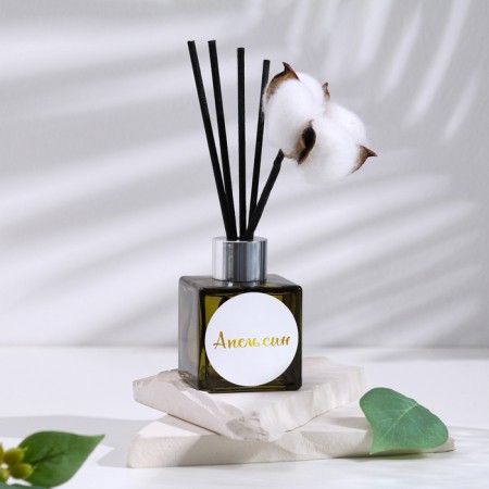 Aromatic diffuser with a delicate cotton flower, 50 ml, orange, "wealth of aroma"-1