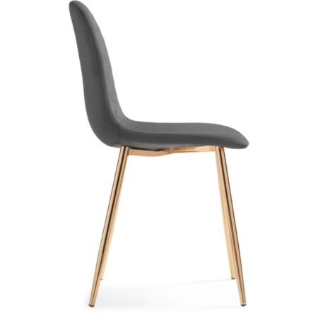 Stol on a metal frame DABL Metal/velor, gold/gray 44x53x86 cm-2