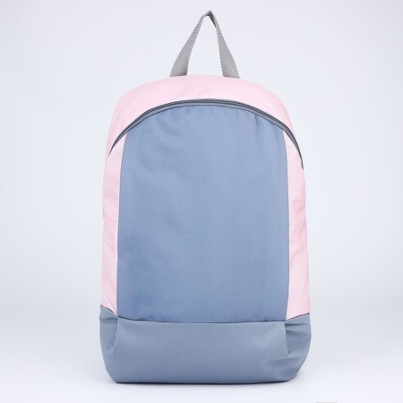 School textile Backpack 46x30x10 cm, vertical pocket, gray color, pink-1