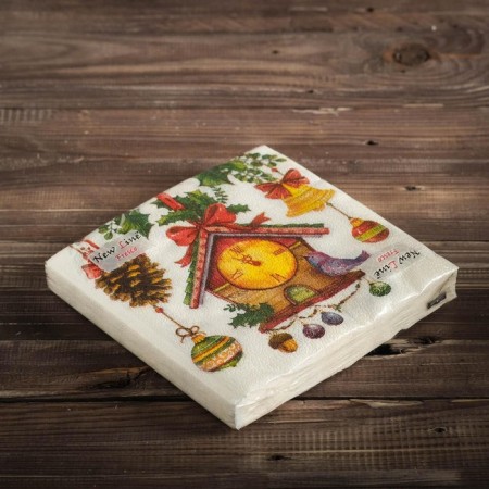 New Year's napkins Paper Fresco "Cup", 2 layers, 33*33 cm, 20 sheets-5