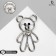 Bear "Bear" toy, black color in silver