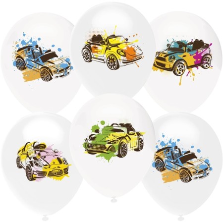 Shar Latex 12 ’’ "Machines-Graffiti", pastel, 1-sided, set 25 pcs., Mix