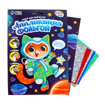 Set for creativity. Application by foil "Cat in space"-1