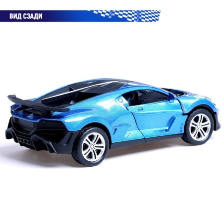 Autograd Metal Metal "coupe", 1:28, light and sound, doors open, blue color-4