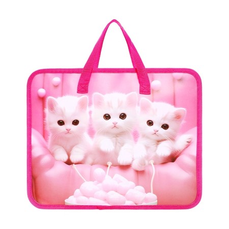 Folder with handles plastic, A4, white kittens-2