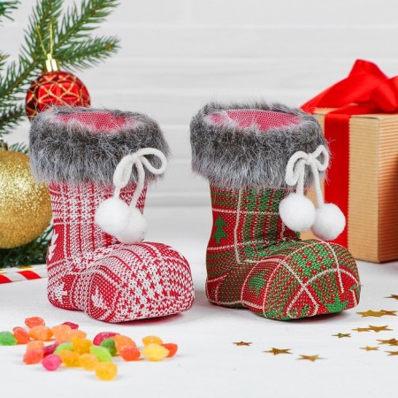 Candy "Boot", with Christmas trees, on the ties, the color of the mix-3