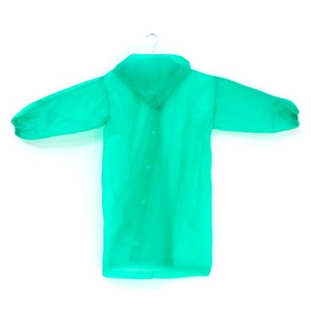 Children's raincoat with reflective elements, green color (120-160 cm)-6