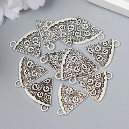 Decor for creativity Metal "A piece of pizza" silver G116B813 2x1.9 cm-2