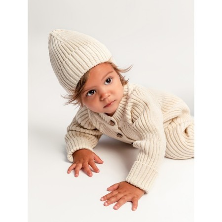 Knitted Knot Killed with Pure Love Tot hat, height 62 cm, milk color-2