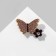 Brooch "Butterfly" with a mini-color, purple color in matte gold