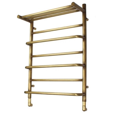 Domoterm water heated towel rail "Orpheus" P7, 500x700 mm, with a shelf, bronze