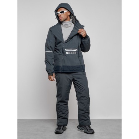 Male winter ski costume, size 56, dark gray color-5