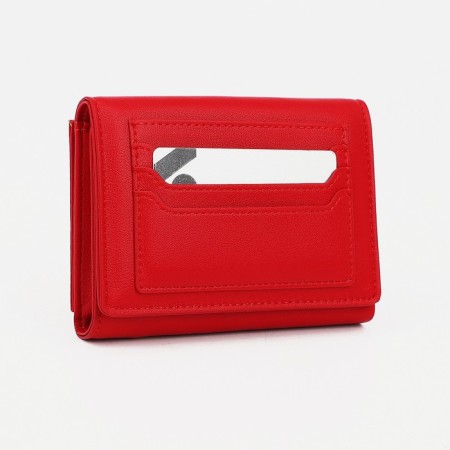 Women's wallet on magnet, red color-4