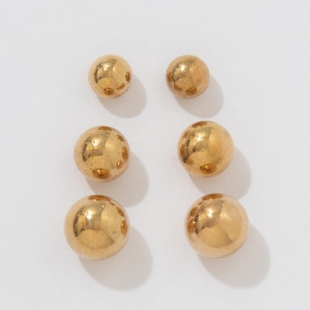 Pusets in a box of 108 pairs "Assorted" beads No. 3, 4, 5, color gold-4