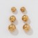 Pusets in a box of 108 pairs "Assorted" beads No. 3, 4, 5, color gold