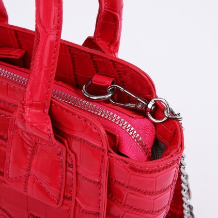 Bag Female Tout with zipper, pink color-3