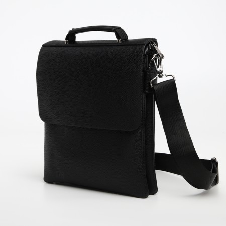 Male bag on the Textura valve, external pocket, black color-3
