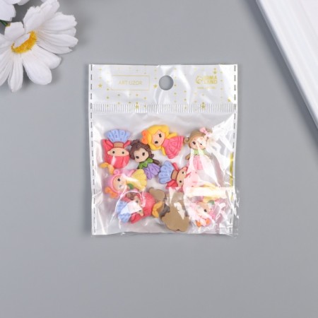 Decor for creativity plastic "Baby in dresses" set 10 pcs mix 2.1x1.4 cm-3
