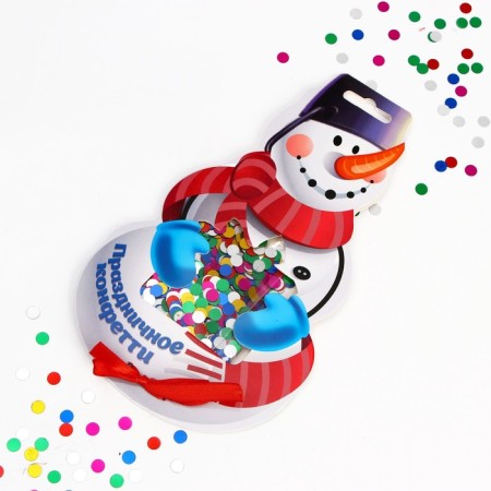 New Year's confetti "Snowman", Crooked Color, 14 g., For the New Year-1