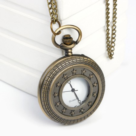 Pocket quartz clock "Stars in a circle", on a chain of 80 cm