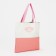A backpack with a zipper, an outer pocket, a set of a chover, bag, pink color