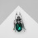 Brooch "Beetle", the color is gray-green in black silver