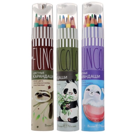 Faincolor color pencils Funcolor are plastic, in a cardboard tube, mix-5