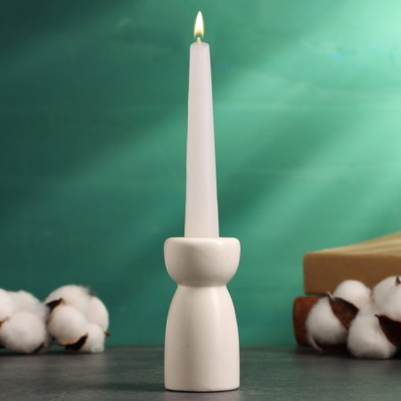 Lund candlestick White gloss, 4x4x8cm