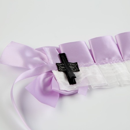 Carnival bandage "Lolita", lilac color with white lace-5