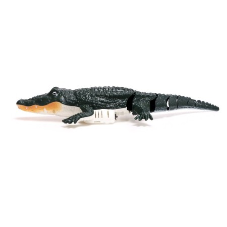 The radio -controlled crocodile, floats, works from the battery, the color is green-1