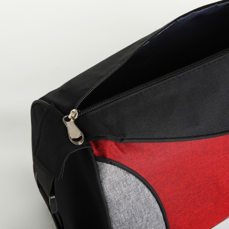 Sports bag with lightning, long belt, black/red color-3