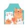 Apron of a kitchen with a photo print "Fun cat family", adjustable, size OS