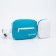 Children's belt bag Textura, 2 parts on lightning, outer pocket, long belt, blue/white color