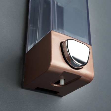 Dispenser for antiseptic/liquid soap mechanical, 350 ml, plastic, brown color-2