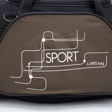 Sports bag, 3 parts on zippers, external pocket, long belt, black color/hack-2