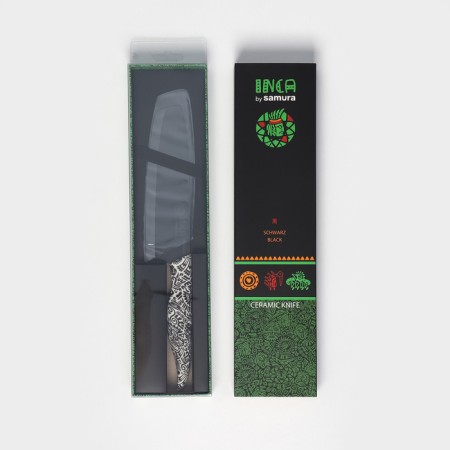 Kitchen knife Samura Inca, Nakiri, blade 16.5 cm, black zirconium ceramics-4