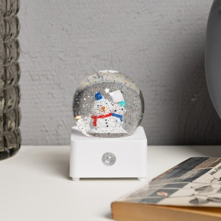 LED figure "A ball with a snowman and a bear" 10 × 14.3 × 10 cm, plastic, USB, glow warm white-3