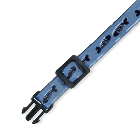 Fly collar with reflective coating of "fish", 30 x 1 cm, blue-4