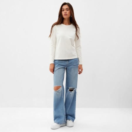 Women's T -shirt (longshit) Mist, p. L, white-1