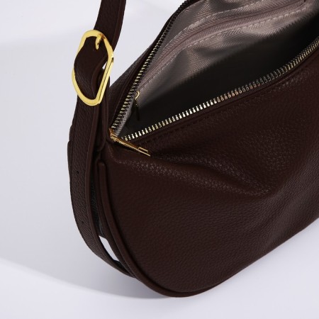 Baget bag with zipper, brown color-4