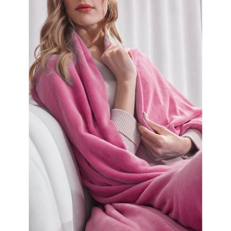 Raspberry blanket, size 200x220 cm, red color-3