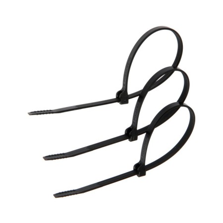 Clamp, with a metal lock, black color, 4.7x200 mm, 100 pcs